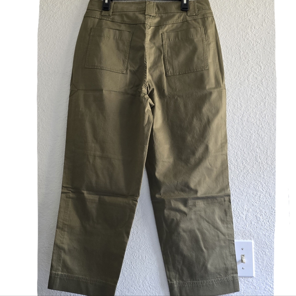 Brooks Brothers High Waist Tapered Leg Chino Pants Size 12 Khaki Olive G… - Picture 3 of 9